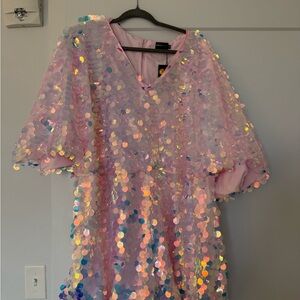 XPlus Wear Pink Sequin Romper